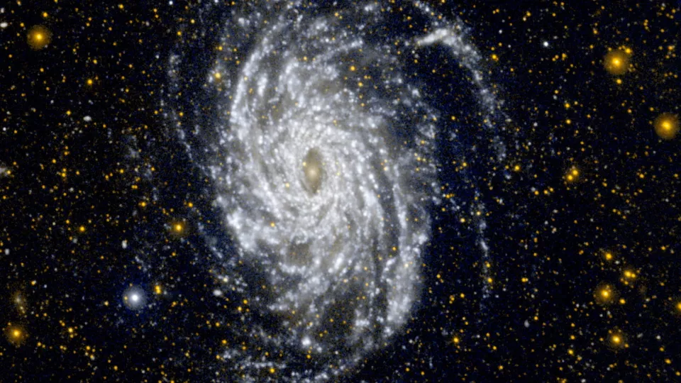 Spiralformad galax i närbild