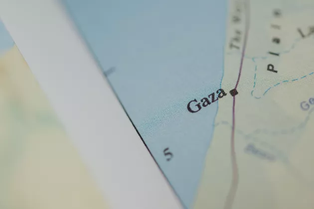Karta över Gaza. Foto. 