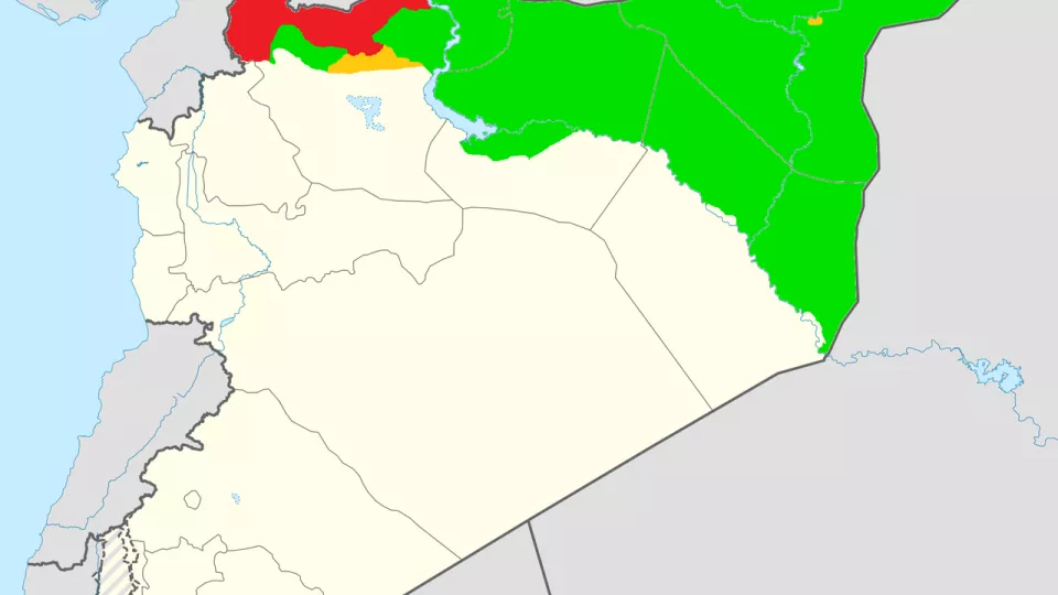 karta över rojava-regionen