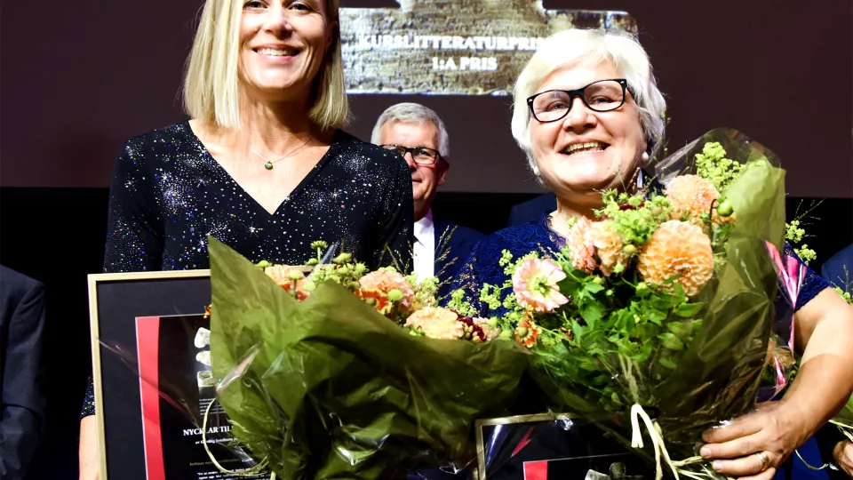 Katarina Lundin och Gunlög Josefsson vid prisceremonin på Grand Hôtel i Stockholm.