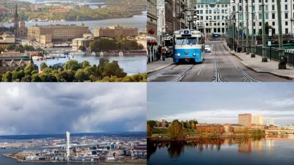 Stockholm, Göteborg, Malmö, Umeå