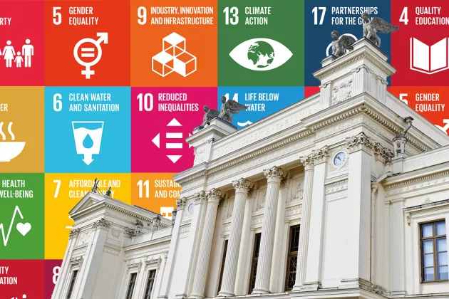 Universitetshuset och Agenda 2030-målen.