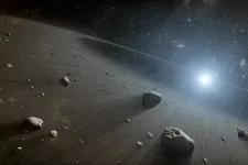 teckning av asteroidbälte runt stjärna