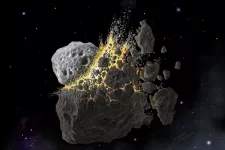 Konstnärlig tolkning av en asteroidkollision.