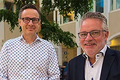 Mikael Hellström och Ulf Ramberg forskar inom KEFU, kommunalekonomisk forskning. Foto.